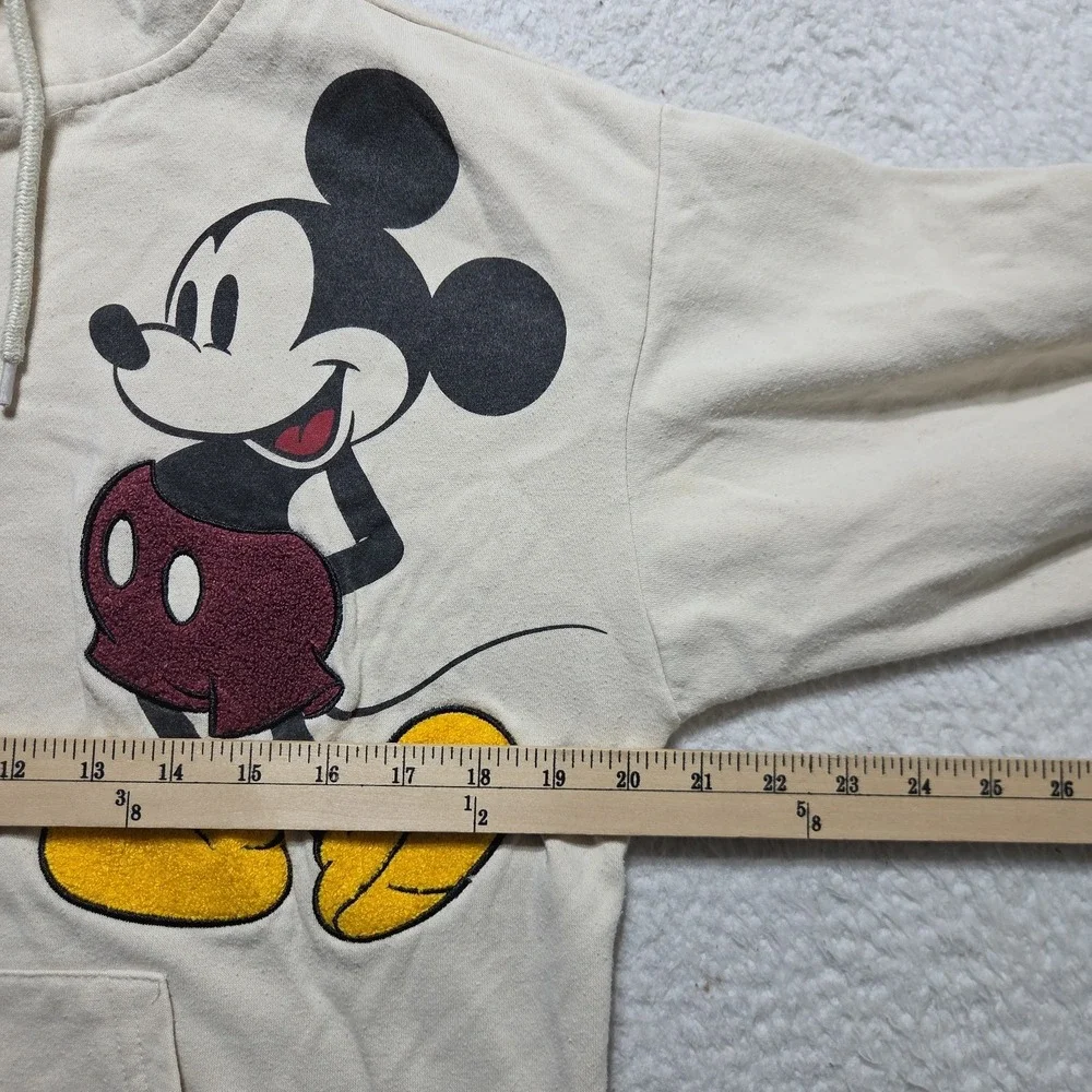 Disney Jacket Mickey and Friends Embroidery Full Zip hooded Beige Medium